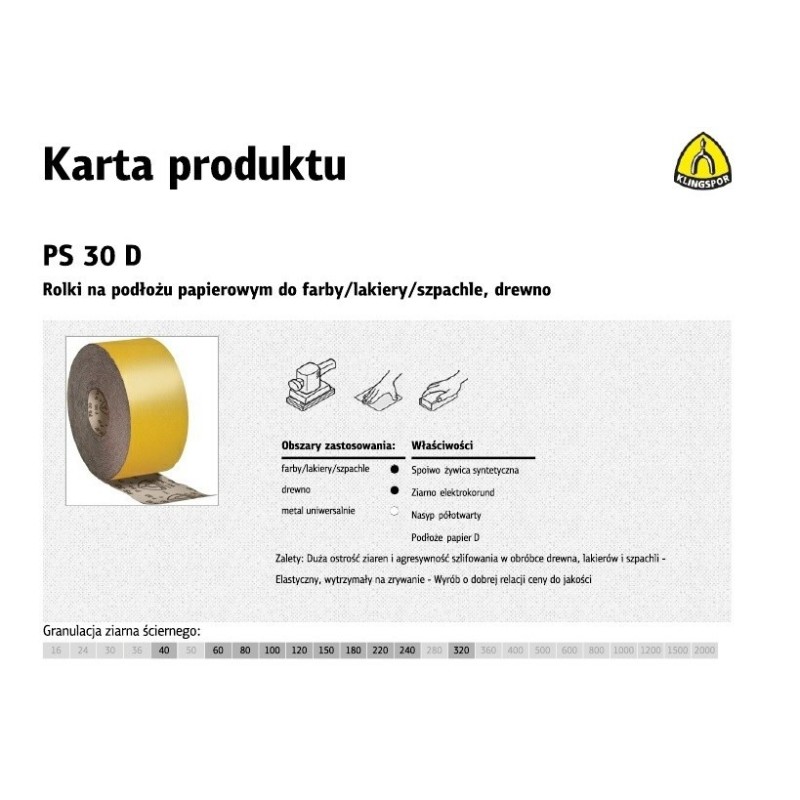 K.PAPIER ROLKA 115mm PS30D P 80 (50mb)