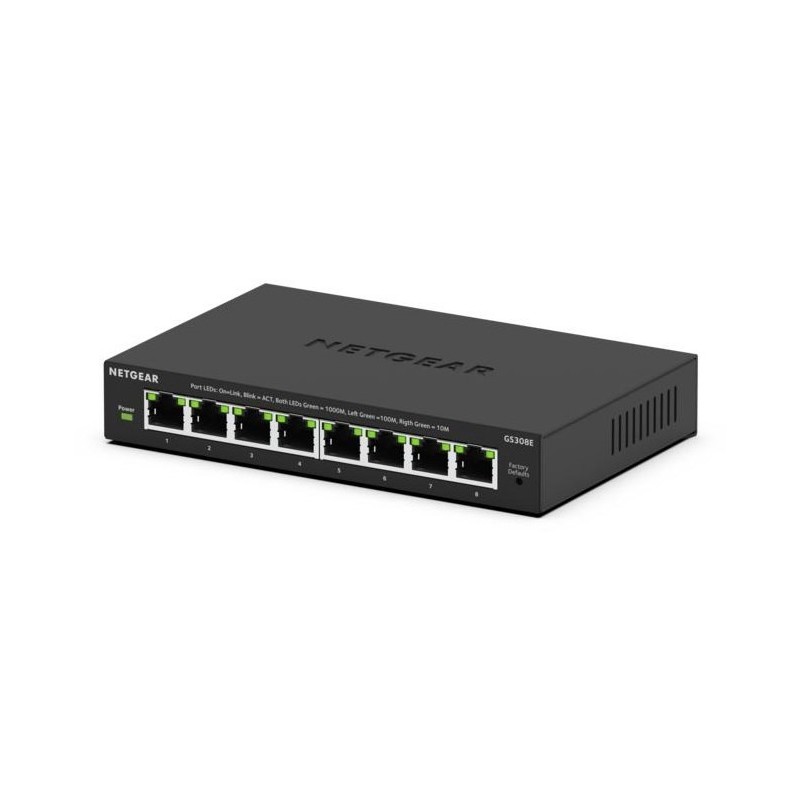 NETGEAR GS308E Zarządzany L2/L3 Gigabit Ethernet (10/100/1000) Obsługa PoE Czarny