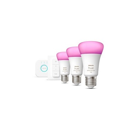Philips Hue White and color ambiance Zestaw startowy: 3 inteligentne żarówki E27 (1100) + regulator przyciemniania Hue Dimmer