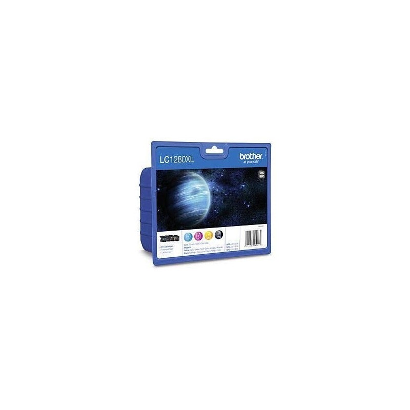 Brother LC1280XLVALBP nabój z tuszem 4 szt. Oryginalny Czarny, Cyjan, Purpurowy, Żółty