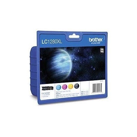 Brother LC1280XLVALBP nabój z tuszem 4 szt. Oryginalny Czarny, Cyjan, Purpurowy, Żółty