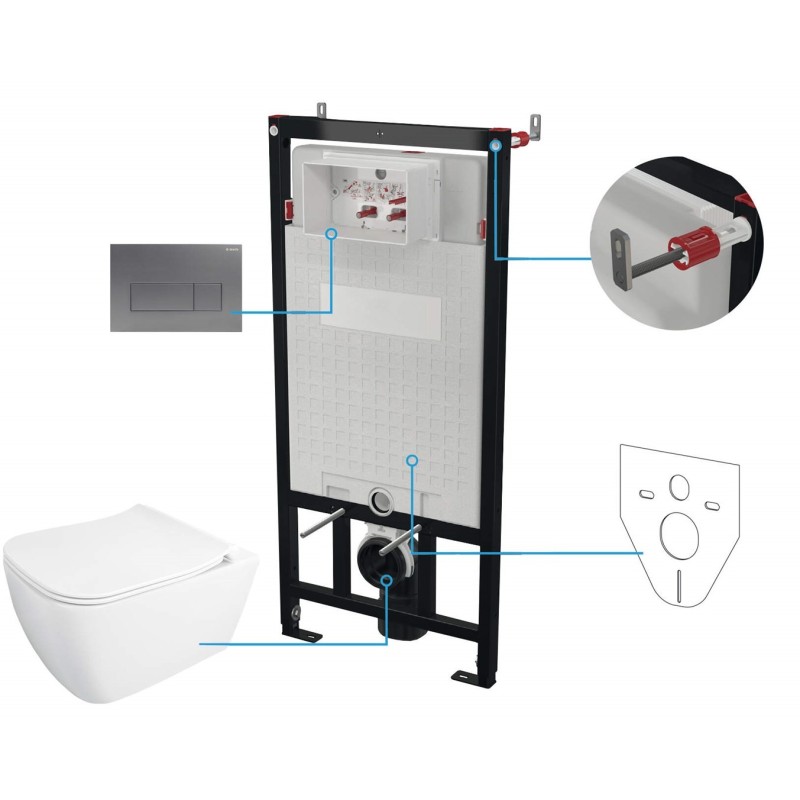 Zestaw WC podtynkowy 6 w 1