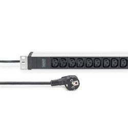 Listwa zasilająca PDU 19" Rack, 12x gniazdo C13 16A/230 V, 2.0m, 1x wtyk unischuko, 16A, aluminiowa