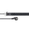 Listwa zasilająca PDU 19" Rack, 12x gniazdo C13 16A/230 V, 2.0m, 1x wtyk unischuko, 16A, aluminiowa