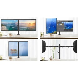 Techly ICA-LCD 382-D uchwyt / stojak do monitorów 68,6 cm (27") Czarny Biurko