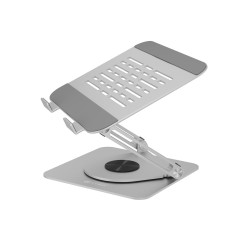 Podstawka pod laptopa Raidsonic IB-NH300-R, ergonomiczne pozycjonowanie, obrotowa konstrukcja, 17", srebro