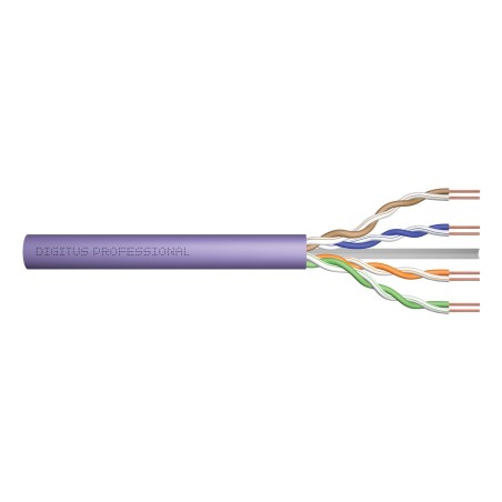 Kabel instalacyjny DIGITUS DK-1616-VH-5 kat.6, U/UTP, B2ca, AWG23/1, LSOH, 500m, fioletowy, szpula