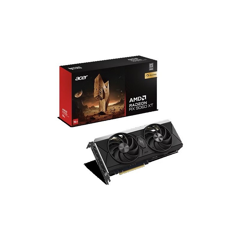 Karta graficzna Acer Nitro Radeon RX 9060 XT 16 GB OC z procesorem AMD, 16 GB pamięci GDDR6, port HDMI: 1, złącze PCI Express