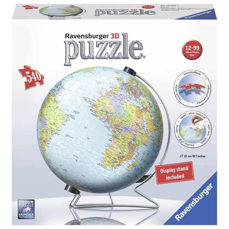 Puzzle 3D Kula: Dziecinny globus 540 elementów