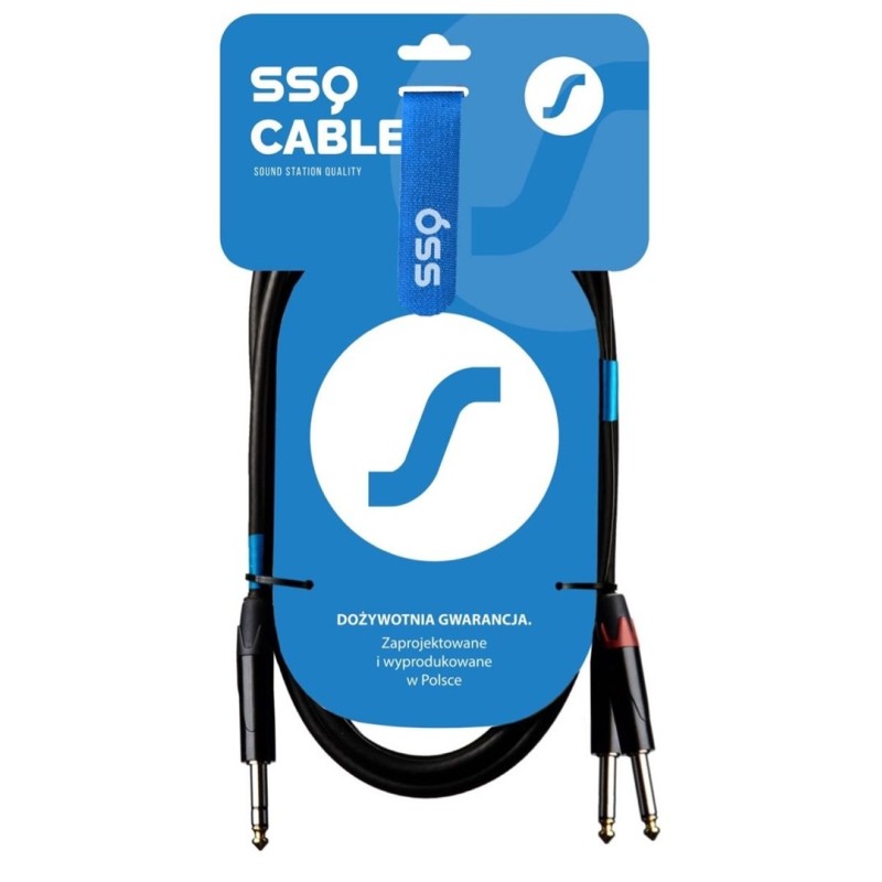 SSQ JSJM1 - kabel Jack stereo - 2x Jack Mono 1 metrowy SSQ JSJM1 - kabel Jack stereo - 2x Jack Mono 1 metrowy