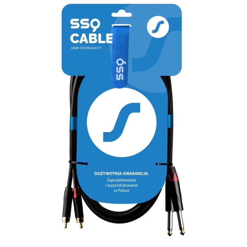 SSQ RCAJM1 - kabel 1 metrowy 2xRCA- 2x JACK MONO 6,3mm SSQ RCAJM1 - kabel 1 metrowy 2xRCA- 2x JACK MONO 6,3mm