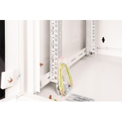 Szafa sieciowa wisząca Unique 19" 12U rack 600x600, drzwi szyba, szary, niedzielona, złożona, 100kg