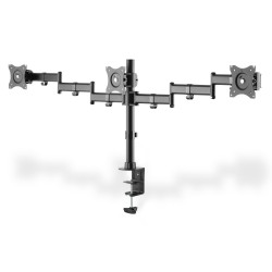 Stojak biurkowy potrójny (zacisk) 3xLCD max. 27"max. 8kg uchylno-obrotowy 360° (PIVOT)