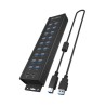 Rajd Sonic - HUB USB 20 w 1 z zasilaczem, przyciskiem włączania/wyłączania i wspornikami montażowymi