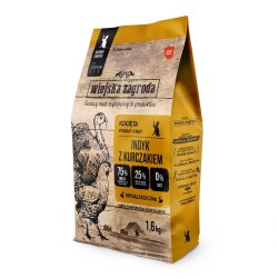 Wiejska Zagroda Indyk z kurczakiem karma sucha dla kota 1,6kg