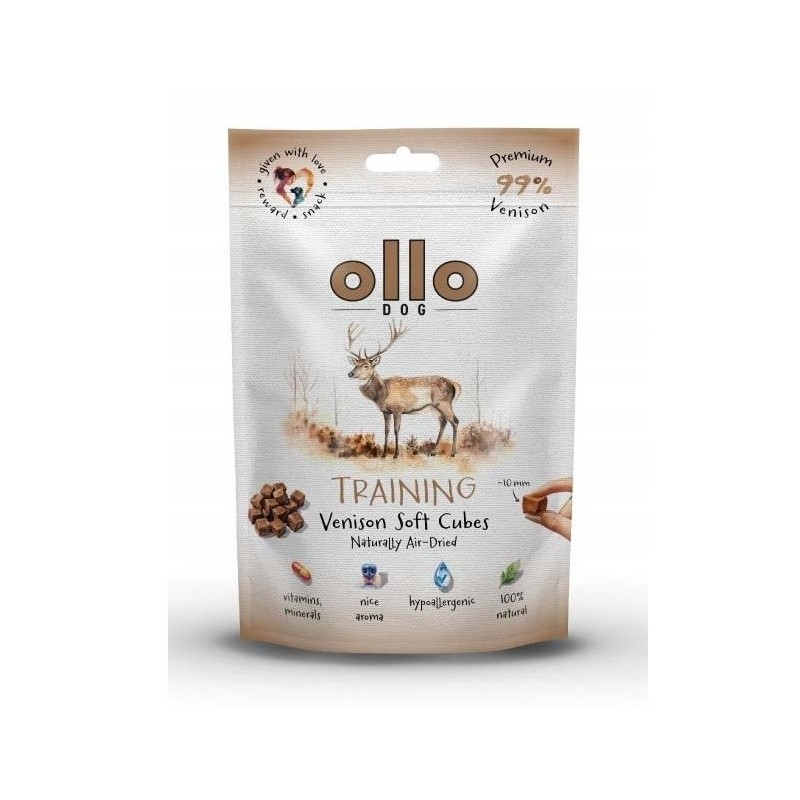 Ollo Air Dried Training Venison Cubes dla psa 80g Ollo Air Dried Training Venison Cubes dla psa 80g
