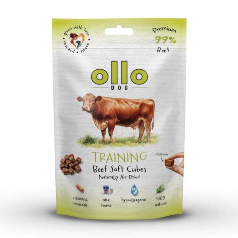 Ollo Air Dried Training Beef Cubes dla psa 80g Ollo Air Dried Training Beef Cubes dla psa 80g