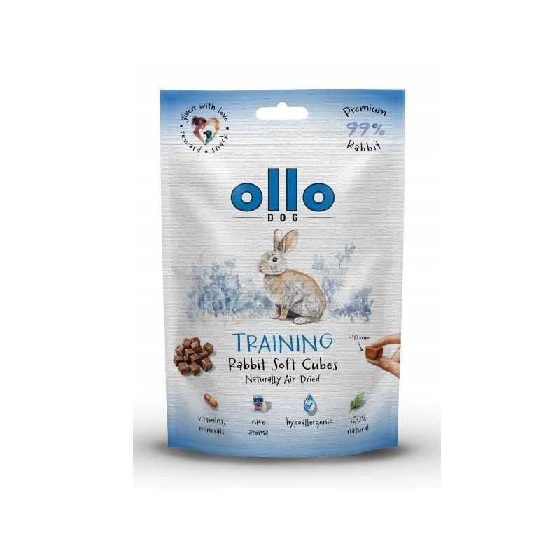 Ollo Air Dried Training Rabbit Cubes dla psa 80g Ollo Air Dried Training Rabbit Cubes dla psa 80g