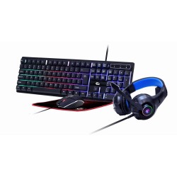 GEMBIRD ZESTAW GAMINGOWY GHOST GGS-UMGL4-02 4W1 KLAWIATURA, MYSZ, PODKŁADKA, SŁUCHAWKI