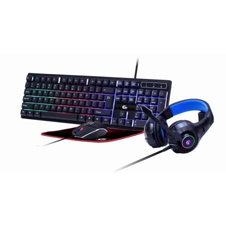 GEMBIRD ZESTAW GAMINGOWY GHOST GGS-UMGL4-02 4W1 KLAWIATURA, MYSZ, PODKŁADKA, SŁUCHAWKI
