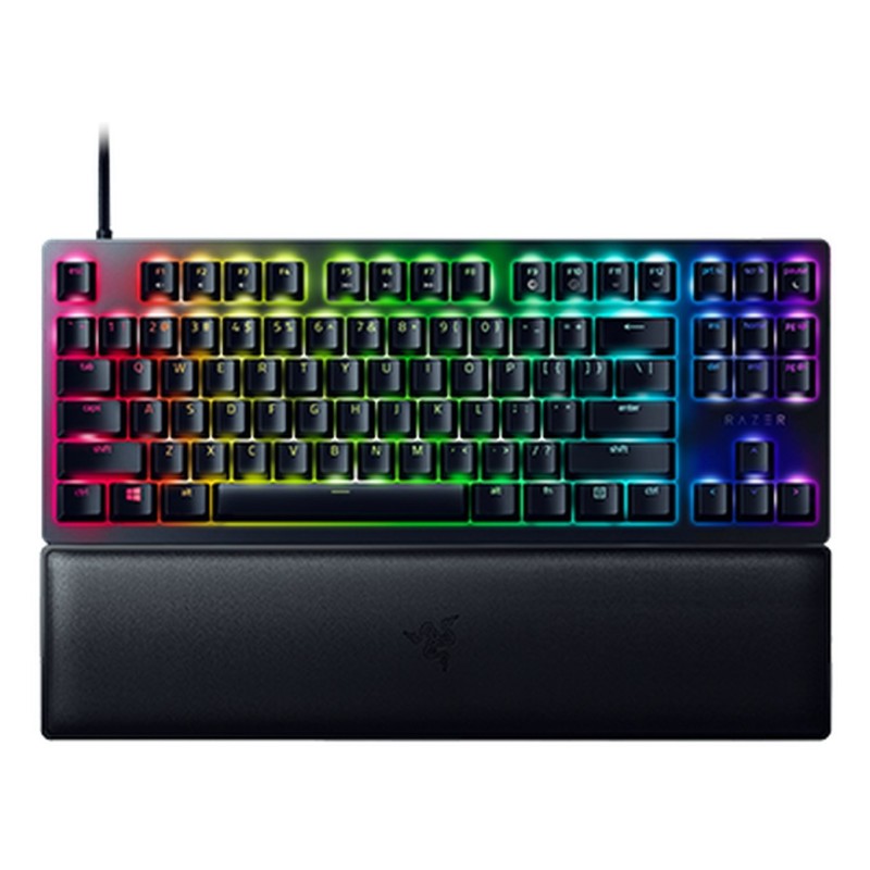 Razer Łowca V2 bez klaw. num., klaw. do gier, optyczna, LED RGB, Stany Zjednoczone, czarny, przewodowe, klikający fioletowy Razer Łowca V2 bez klaw. num., klaw. do gier, optyczna, LED RGB, Stany Zjednoczone, czarny, przewodowe, klikający fioletowy