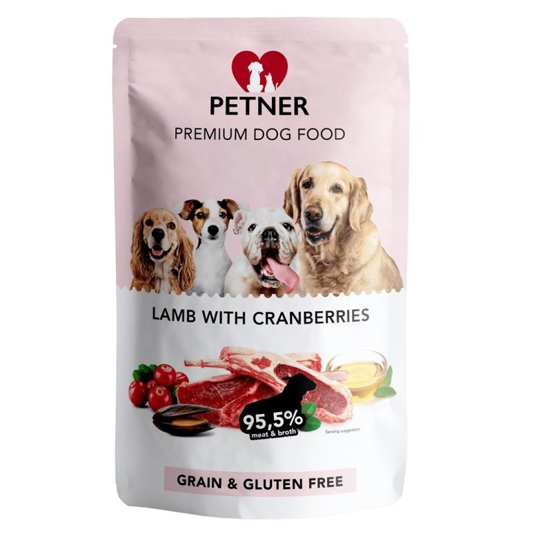 PETNER jagnięcina z żurawiną mokra karma dla psa 500g PETNER jagnięcina z żurawiną mokra karma dla psa 500g