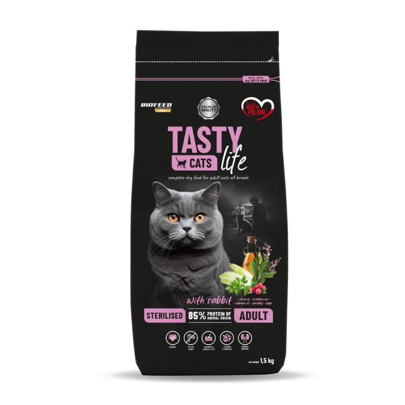 BIOFEED TASTY CATS LIFE STERIL.WITH RABBIT 1,5KG