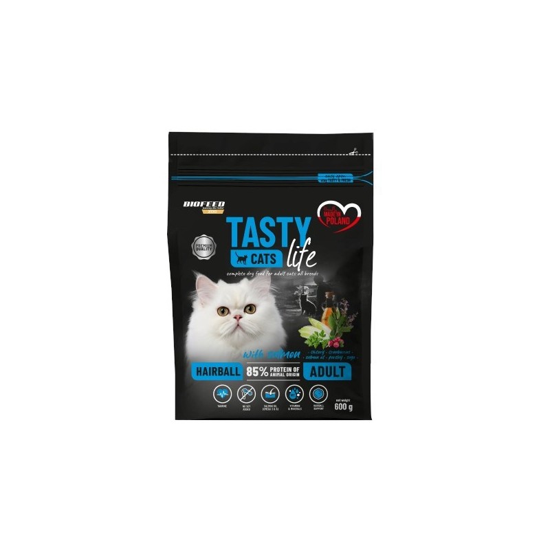 BIOFEED TASTY CATS LIFE HAIRBALL WITH SALMON 600G