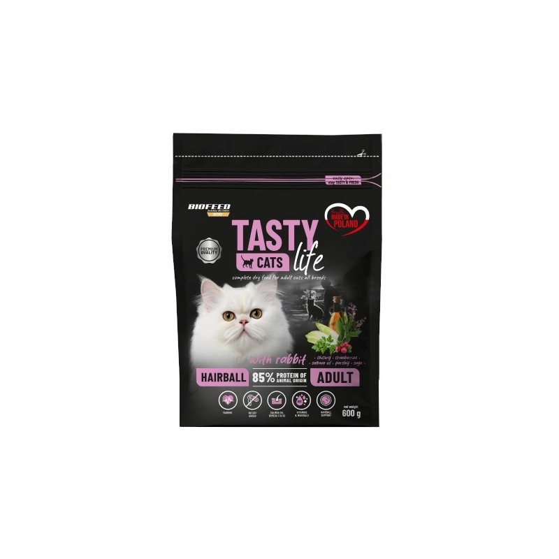 BIOFEED TASTY CATS LIFE HAIRBALL WITH RABBIT 600G