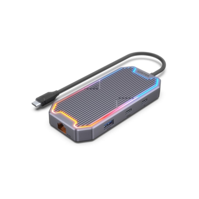 UNITEK HUB USB-C, HDMI 2.0, RJ45, 3,5MM, PD 100W UNITEK HUB USB-C, HDMI 2.0, RJ45, 3,5MM, PD 100W