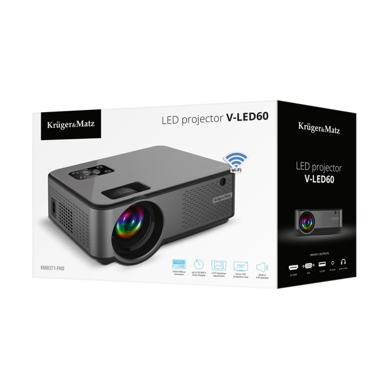Projektor LED z Wi-Fi FullHD Kruger Matz V-LED60 Projektor LED z Wi-Fi FullHD Kruger Matz V-LED60