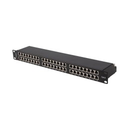 PATCH PANEL 48 PORT 1U 19" KAT.6 FTP EKRANOWANY CZARNY LANBERG