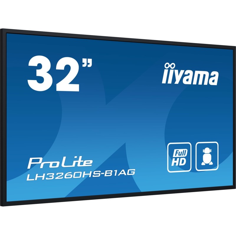 iiyama LH3260HS-B1AG signage display Cyfrowa tablica A 80 cm (31.5") LED Wi-Fi 500 cd/m2 Full HD Czarny Procesor wbudowany iiyama LH3260HS-B1AG signage display Cyfrowa tablica A 80 cm (31.5") LED Wi-Fi 500 cd/m2 Full HD Czarny Procesor wbudowany