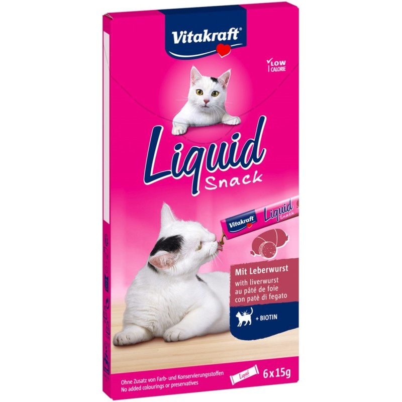 VITAKRAFT Liquid SNACK wątróbka+biotyna - Przysmak dla kota - 6szt