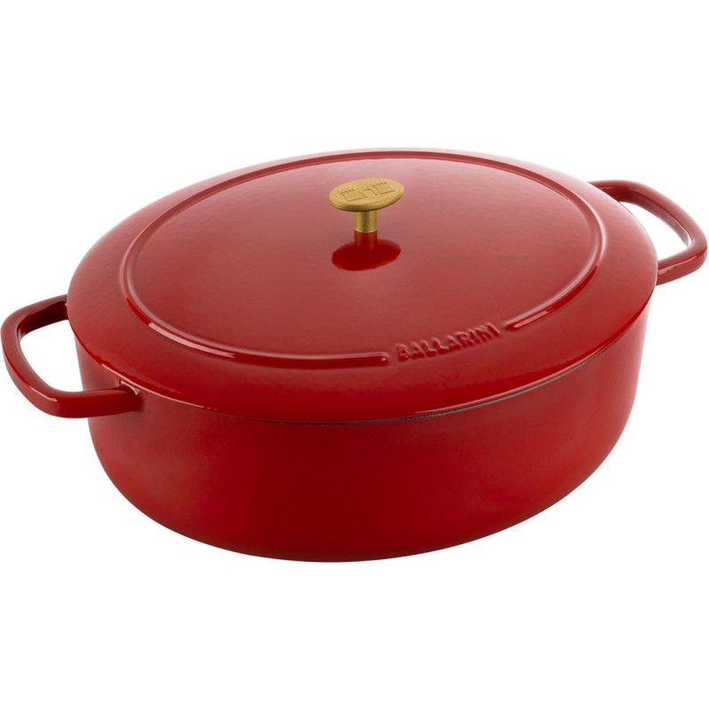 Garnek żeliwny owalny Ballarini Bellamonte - Czerwony, 7.5 ltr