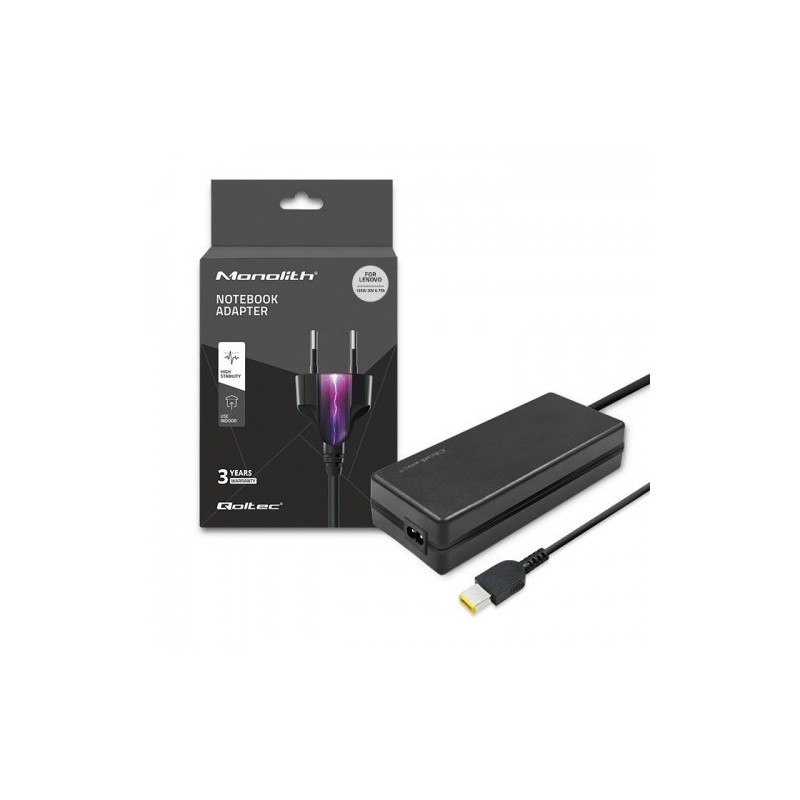 QOLTEC ZASILACZ DO LENOVO 135W | 20V | 6.75A | SLIM TIP+PIN | +KABEL ZASILAJĄCY