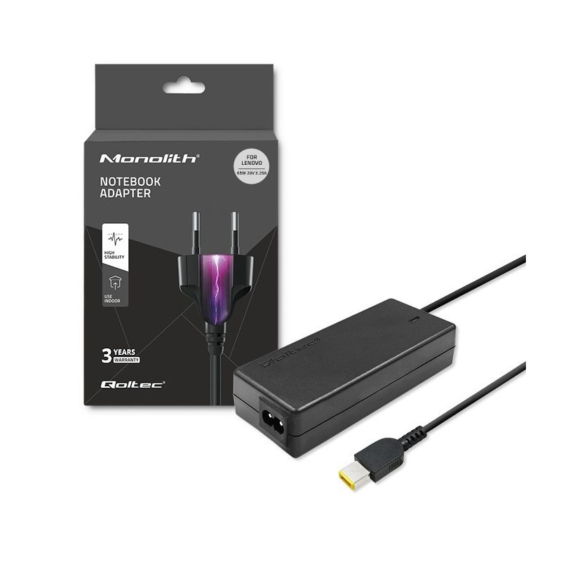 Zasilacz Qoltec 50053.65W.LEN do notebooka Lenovo (20 V 3,25 A 65W Slim Tip )