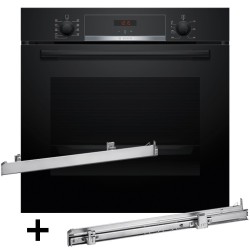 Piekarnik BOSCH HBA514BB3 + Prowadnice teleskopowe 1 poziomowe BOSCH HEZ538000