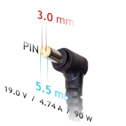 Zasilacz sieciowy Akyga AK-ND-27 do notebooka Samsung (19 V 4,74 A 90W 5.5 mm x 3 mm)