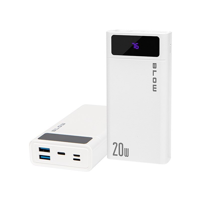 BLOW POWER BANK 20000MAH QC+PD 20W + LIGHTNING BIAŁY PB20E BLOW POWER BANK 20000MAH QC+PD 20W + LIGHTNING BIAŁY PB20E