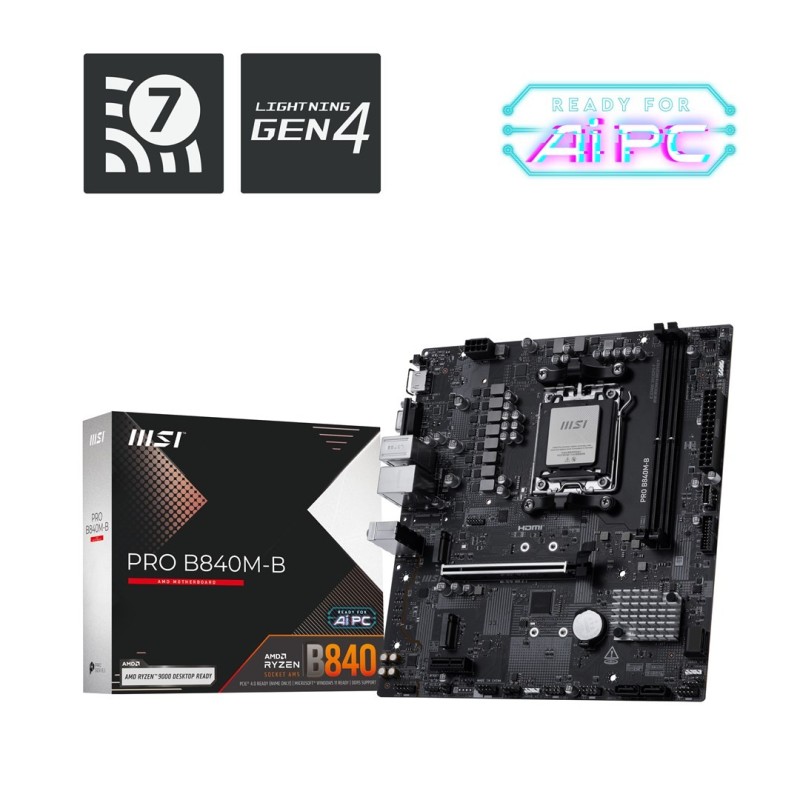 MSI PRO B840M-B płyta główna AMD B840 Gniazdo AM5 micro ATX MSI PRO B840M-B płyta główna AMD B840 Gniazdo AM5 micro ATX