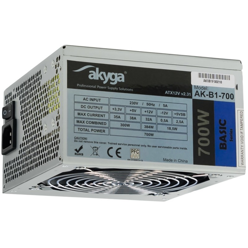 Zasilacz Akyga AK-B1-700 (700 W Pasywne 120 mm)