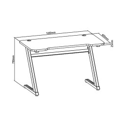 Biurko gamingowe nano RS RS120 (1200mm x 600 mm x 750mm)