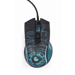 GEMBIRD GAMINGOWA MYSZ Z PODŚWIETLENIEM RGB USB, CZARNA