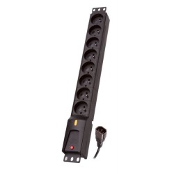 Listwa przeciwprzepięciowa Lestar LZRM 810 BW G-A K.:CZ 1,5M IEC3 (8 x UTE 1,5m kolor czarny)