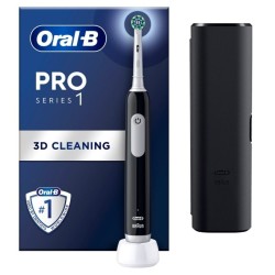 Elektryczna szczoteczka do zębów Oral-B Pro1 Black + TC, Dla dorosłych | Liczba główek szczoteczki w zestawie: 1 | Liczba trybów