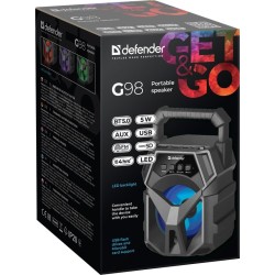 DEFENDER GŁOŚNIK G98 BLUETOOTH 5W BT/FM/TF/USB/AUX/LED 65098