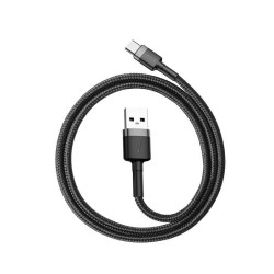 Kabel Baseus Cafule CATKLF-BG1 (USB 2.0 - USB typu C 1m kolor szaro-czarny)