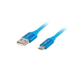 Kabel Lanberg Premium CA-USBM-20CU-0018-BL (USB 2.0 - Micro USB typu B 1,8m kolor niebieski)