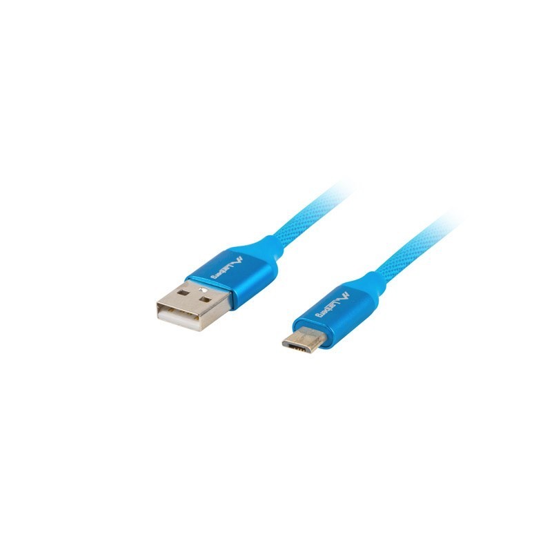 Kabel Lanberg Premium CA-USBM-20CU-0018-BL (USB 2.0 - Micro USB typu B 1,8m kolor niebieski)